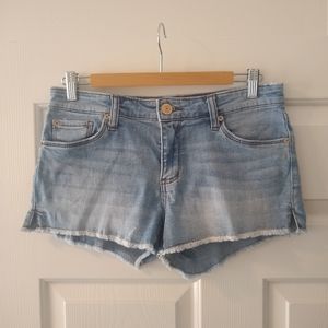 Light wash jean shorts